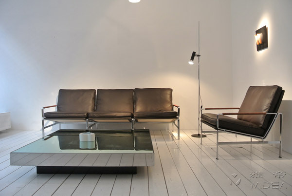 簡約真皮休閑椅