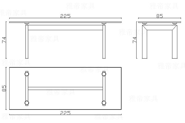 LC6玻璃桌(Glass Dining Table LC6) LC6玻璃桌(Glass Dining Table LC6)