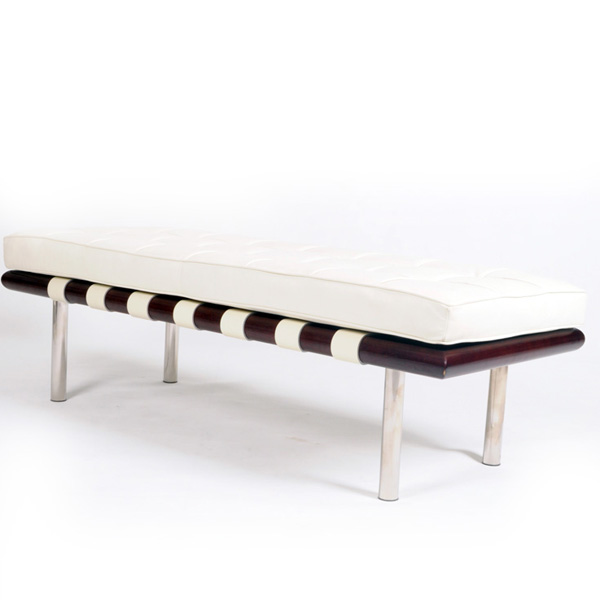 白色巴塞羅那長(zhǎng)凳