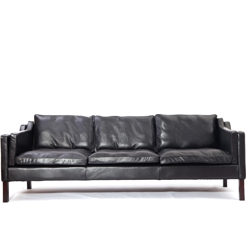 現(xiàn)代北歐三人位真皮沙發(fā)