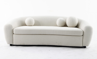 現(xiàn)代簡約休閑客廳三人位布藝沙發(fā)